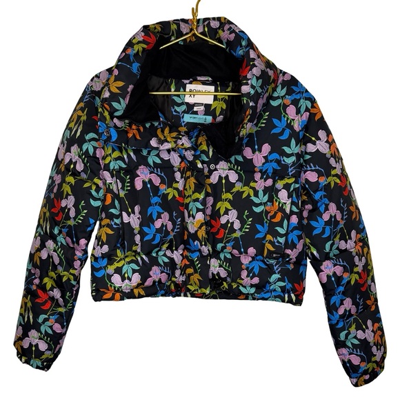 ✨🌸 Rowley Roxy Floral Cropped Puffer‎ Jacket DryFlight 10K Size M 🌸✨ - Picture 2 of 4